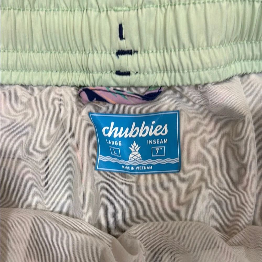 Men's Tropical Leaf Swim Shorts - Navy with Mint & Pink